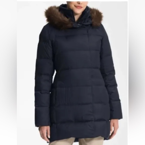 The North Face Women New Dealio Insulated 550-Down Winter Parka Jacket Navy NWT - Picture 1 of 12